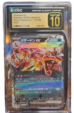 Charizard ex CGC 10 Shiny Treasure ex 115/190 Double Rare Holo Japanese Pokemon - Image 1