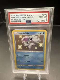 Pokemon PSA 10 Alolan Vulpix SV8/SV94 Shiny Vault SM Hidden Fates - Image 1