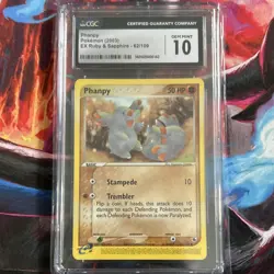 Pokemon TCG Phanpy 62/109 EX Ruby & Sapphire 2003 CGC 10 EReader - Image 1