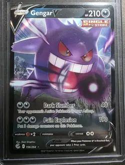 Pokemon TCG Gengar V Single Strike Ultra Rare Holo Swsh08 Fusion Strike 156/264 - Image 1