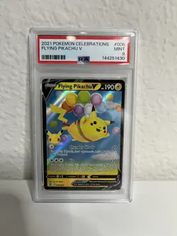 2021 POKEMON SWORD & SHIELD CELEBRATIONS #006/025 FLYING PIKACHU V PSA 9 - Image 1