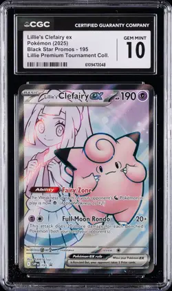 2025 POKEMON BLACK STAR PROMOS #195 LILLIE'S CLEFAIRY EX CGC 10 GEM MINT - Image 1