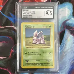 Pokemon Nidoran Male 55/102 WOTC Base Set Shadowless - CGC 9.5 - Image 1