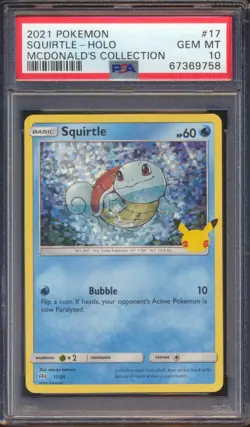 2021 POKEMON MCDONALD'S COLLECTION SQUIRTLE HOLO #17 PSA 10! - Image 1