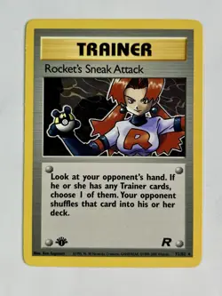 Rocket's Sneak Attack 2000 Pokemon Team Rocket 1st Edition Rare #72/82 * NM - Image 1
