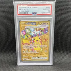 Pokemon TCG Pikachu ex 247/191 Sv08: Surging Sparks Hyper Rare Holo Basic 200 HP - Image 1