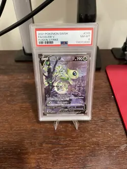 Pokemon Celebi V Ultra Rare Full Art Holo Fusion Strike 245 PSA 8 2021 - Image 1