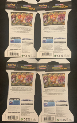 4 Pokemon Sword & Shield Darkness Ablaze Sleeved Booster Packs - Sealed - Image 2