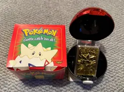 Pokemon TOGEPI 23K Gold Plated Trading Card 1999 Burger King Toy (With Ball/Box) - Image 2