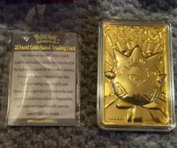 Pokemon TOGEPI 23K Gold Plated Trading Card 1999 Burger King Toy (With Ball/Box) - Image 3