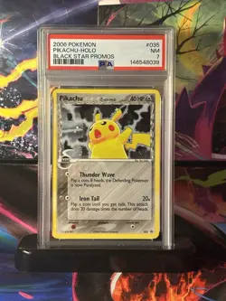 2006 POKEMON PIKACHU-HOLO BLACK STAR PROMOS NM PSA 7 - Image 1