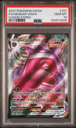 2021 POKEMON SWORD & SHIELD FUSION STRIKE #157 FULL ART/GENGAR VMAX PSA 10 - Image 1