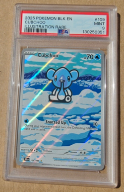 2025 Pokemon BLK EN Cubchoo IR #109 PSA 9 MINT - Image 1