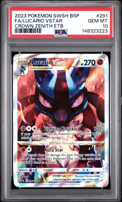 PSA 10 LUCARIO VSTAR SWSH291 BLACK STAR PROMO CROWN ZENITH ETB POKEMON 😍 - Image 1