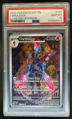 2024 Pokemon Surging Sparks Ceruledge #197/191 PSA 10 GEM MINT - Image 1