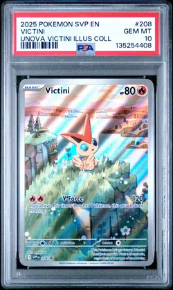 2025 POKEMON SVP PROMO UNOVA VICTINI ILLUSTRATION COLLECTION #208 VICTINI PSA 10 - Image 1