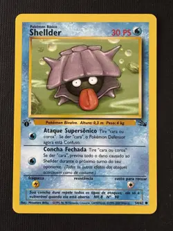Pokemon Shellder 54/62 Fossil 1st Edition Regular Common 30HP Basic English - Image 1