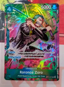 One Piece TCG OP-15/EB04 Roronoa Zoro OP13–037 Treasure Rare - Image 1