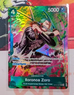 One Piece TCG OP-15/EB04 Roronoa Zoro OP13–037 Treasure Rare - Image 2