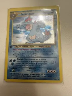 Feraligatr 1st Edition Holo Rare 5/111 Neo Genesis Pokemon Card Damaged - Image 1
