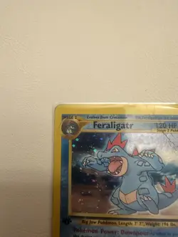 Feraligatr 1st Edition Holo Rare 5/111 Neo Genesis Pokemon Card Damaged - Image 2