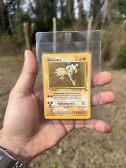Pokemon TCG Hitmonlee Fossil Holo Card 7/62 Unlimited Rare - Image 3