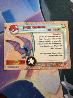 #42 Golbat Topps Pokemon Card Tv Animation Edition Blue Logo - Image 2