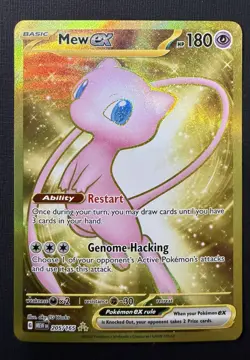 Pokemon Card Mew EX 205/165 Gold Hyper Rare Scarlet & Violet 151 Near Mint - Image 1