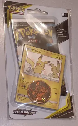 POKEMON TCG TEAM UP CHECKLANE BLISTER BOOSTER PACK W/PIKACHU SM162 820650801976 - Image 3