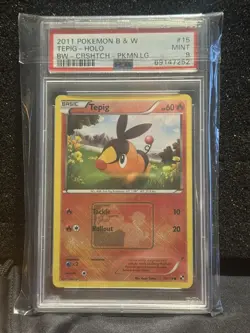 2011 Pokemon B & W Tepig Holo Crash Tech Pokemon LG - Image 1