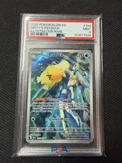 Pokemon Misty's Psyduck 193/182 Illustration Rare Holo PSA 9 Destined Rivals - Image 1