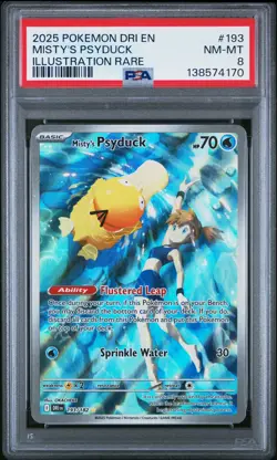 Misty's Psyduck #193 Pokemon Destined Rivals PSA 8 - Image 1