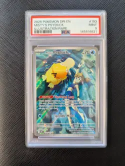 Pokemon Destined Rivals Misty's Psyduck 193 Illustration Rare PSA 9 Mint - Image 1