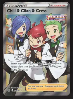 Chili & Cilan & Cress 258/264 Pokemon TCG Fusion Strike NM - Image 1
