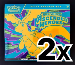(Set of 2) Pokemon TCG Ascended Heroes ETB Elite Trainer Box Factory Sealed - Image 1