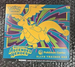1X POKEMON CENTER ETB🔥MEGA ASCENDED HEROES 🩵💛 ELITE TRAINER BOX 🚚 IN HAND🤌 - Image 1