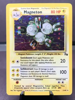 Pokemon TCG Magneton 11/62 Fossil Set Holo Rare WOTC VTG 1999 LP+ - Image 1