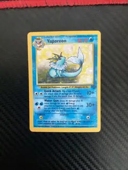 Vaporeon Pokemon TCG Jungle 12/64 Holo Rare Vintage LP - Image 1