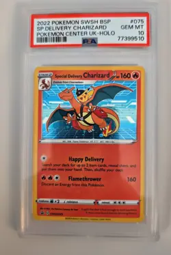 Pokemon Special Delivery Charizard P.M. Center UK Holo Promo SWSH075 PSA 10 - Image 1