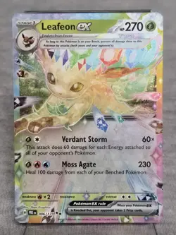 POKEMON TCG LEAFEON EX 6/131 PRISMATIC EVOLUTIONS DOUBLE RARE HOLO B2 - Image 1