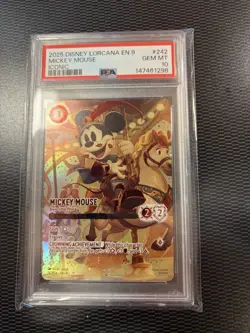 Ravensburger Disney Lorcana Mickey Mouse Iconic Fabled Holo Ruby PSA 10 242/204 - Image 1