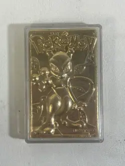 1999 Burger King Limited Edition Pokemon Trading Card 23K Gold Plated Mewtwo - Image 1