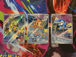 Pokemon First Partner Illustration Collection Turtwig Piplup Promo Card Set Of 3 - Image 1