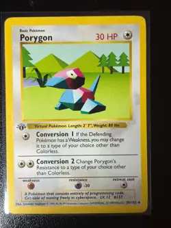 Pokemon Card - Porygon 1st Edition Base Set Shadowless 39/102 - Image 1