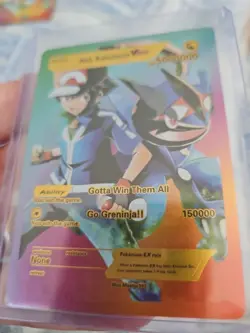 Ash Ketchum Vmax Rainbow Foil Fan Art Vinyl Premium Collector Card - Image 3