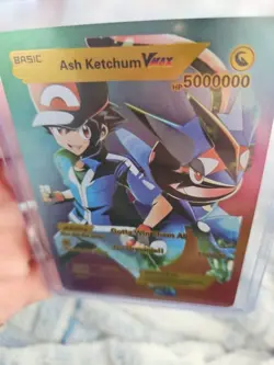 Ash Ketchum Vmax Rainbow Foil Fan Art Vinyl Premium Collector Card - Image 5