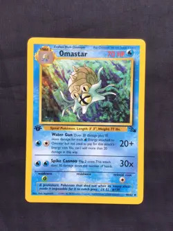 Pokemon Cards: Fossil 1st Edition Uncommon: Omastar 40/62 - Image 1