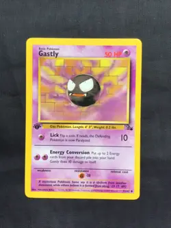 Pokemon Cards: Fossil 1st Edition Uncommon: Gastly 33/62 - Image 1