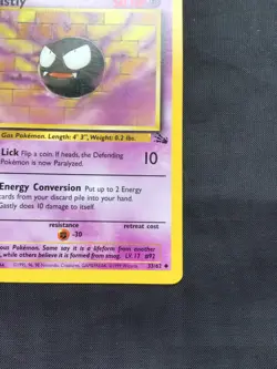 Pokemon Cards: Fossil 1st Edition Uncommon: Gastly 33/62 - Image 4