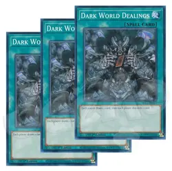 Yugioh - Dark World Dealings x 3 - 1st Edition NM - Plus Free Holographic Card - Image 1